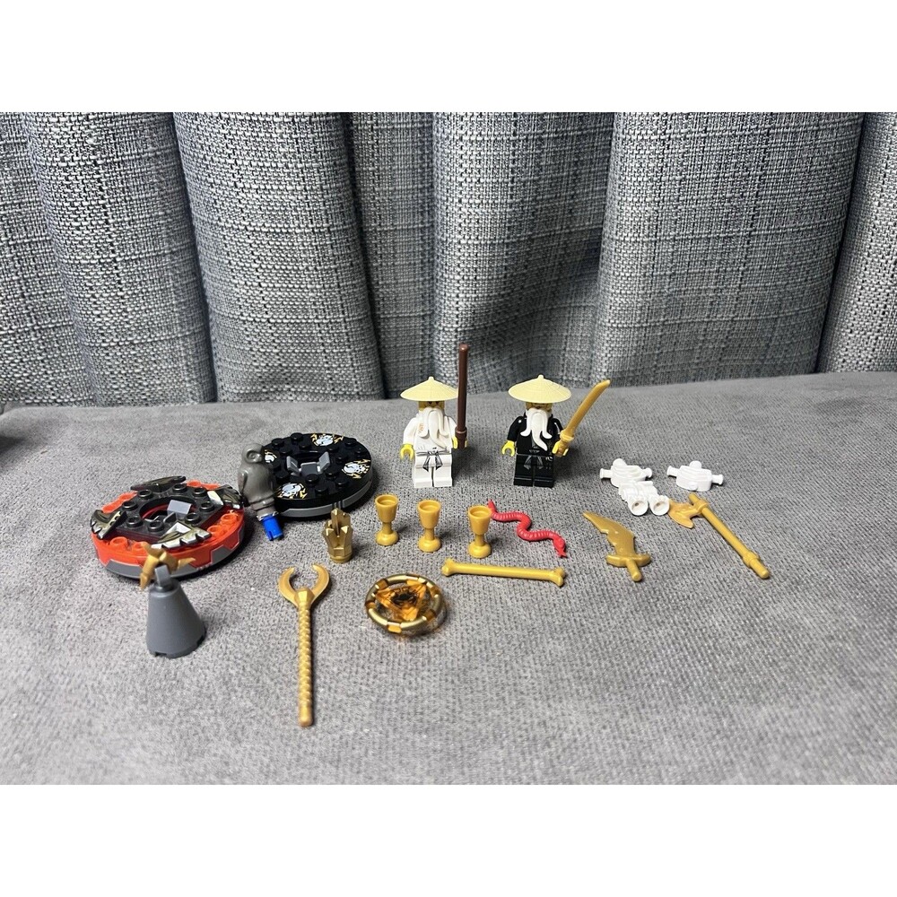 LEGO NINJAGO Mini Figures Lot Pieces Parts Sensai Wu Sword Owl Spinner Toy